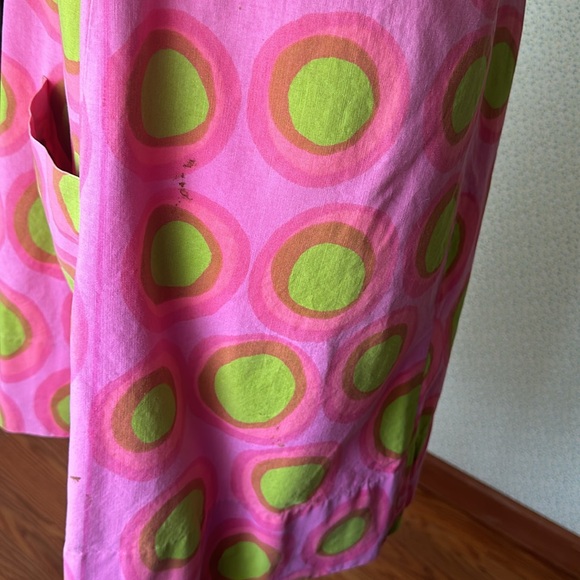 VINTAGE Marimekko Pink & Green Polkadot Dress, Size L - Picture 6 of 11